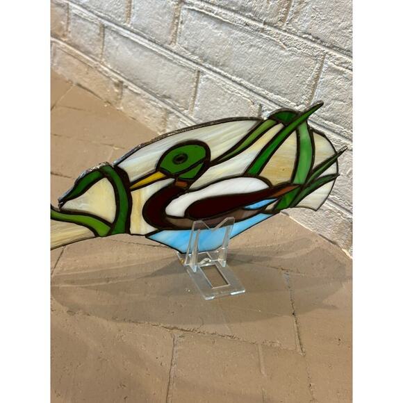 Vintage 60S 70S Handmade Stained Glass Sun Catcher Decoy Duck - Picture 5 of 7